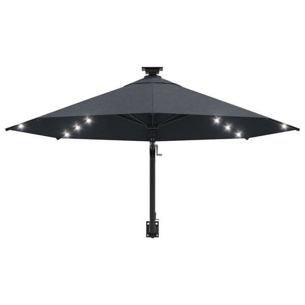 Vidaxl Wandparasol mit LED 300 cm Anthrazit - Sparen Sie bis zu 35% im Outlet