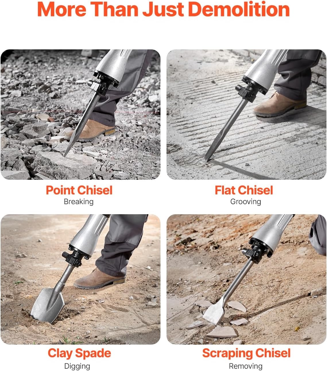 Vevor Profi-Abbruchhammer 2200W für Beton & Stein - bis zu 35% Rabatt