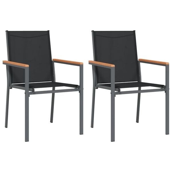 Vidaxl 2er Set Gartenstühle Schwarz, 55x61,5x90cm - 67% Rabatt
