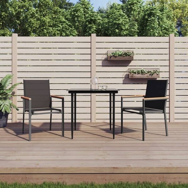 Vidaxl 2er Set Gartenstühle Schwarz, 55x61,5x90cm - 67% Rabatt