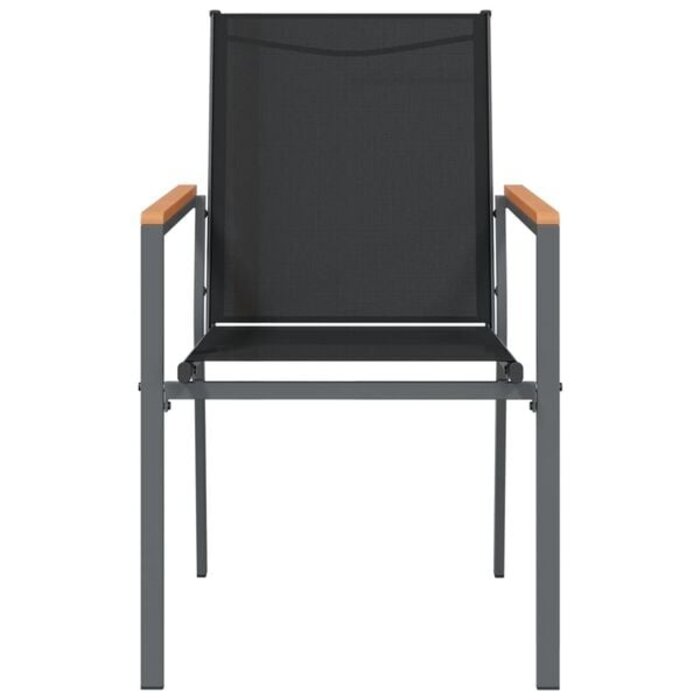 Vidaxl 2er Set Gartenstühle Schwarz - Textilene & Stahl - bis zu 34% Rabatt