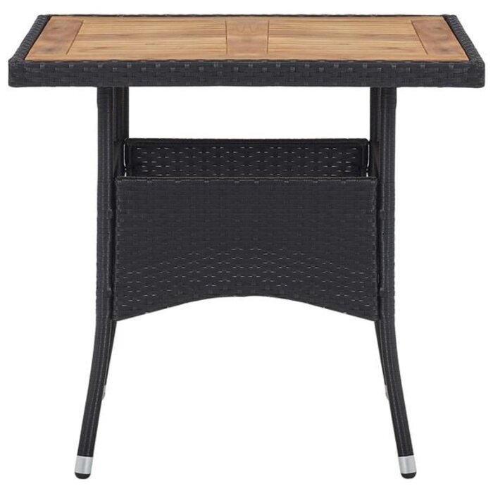 Vidaxl Gartentisch Akazie & Rattan 80x80cm - Schwarz - Outlet bis zu 35% Rabatt