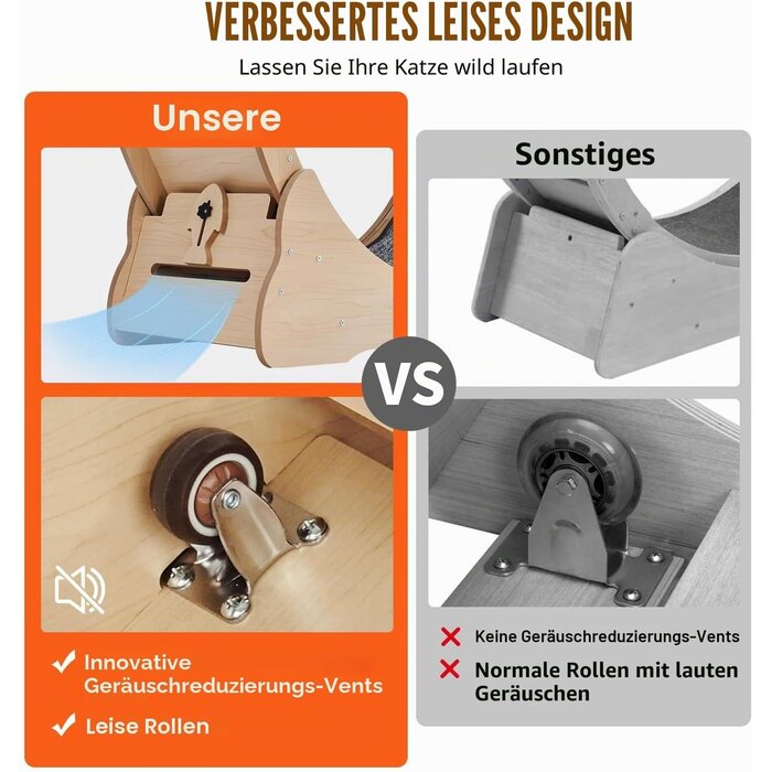 Vevor Katzenlaufrad 91 cm Holz - Leise & Stabil - Jetzt bis zu 34% günstiger