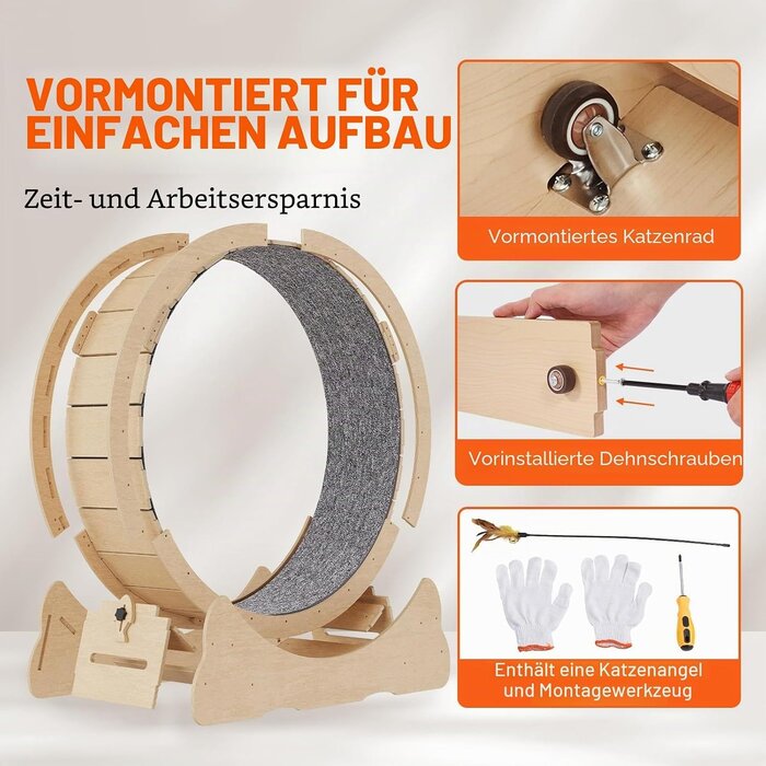 Vevor Katzenlaufrad 91 cm Holz - Leise & Stabil - Jetzt bis zu 34% günstiger
