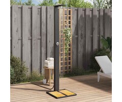 Vidaxl Gartendusche mit Bodenplatte aus Poly-Rattan & Akazie - bis zu 35% Rabatt