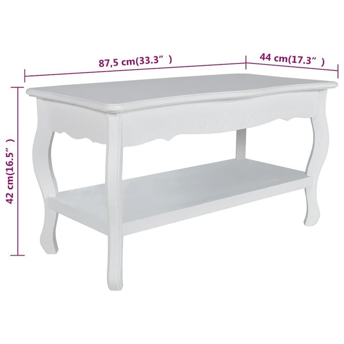Vidaxl Couchtisch mit 2 Ablagen Weiß - Jetzt bis zu 30% sparen!