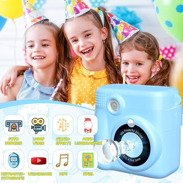 Digitale Kinder-Sofortbildkamera mit 12MP & Zubehör - bis zu 32% günstiger