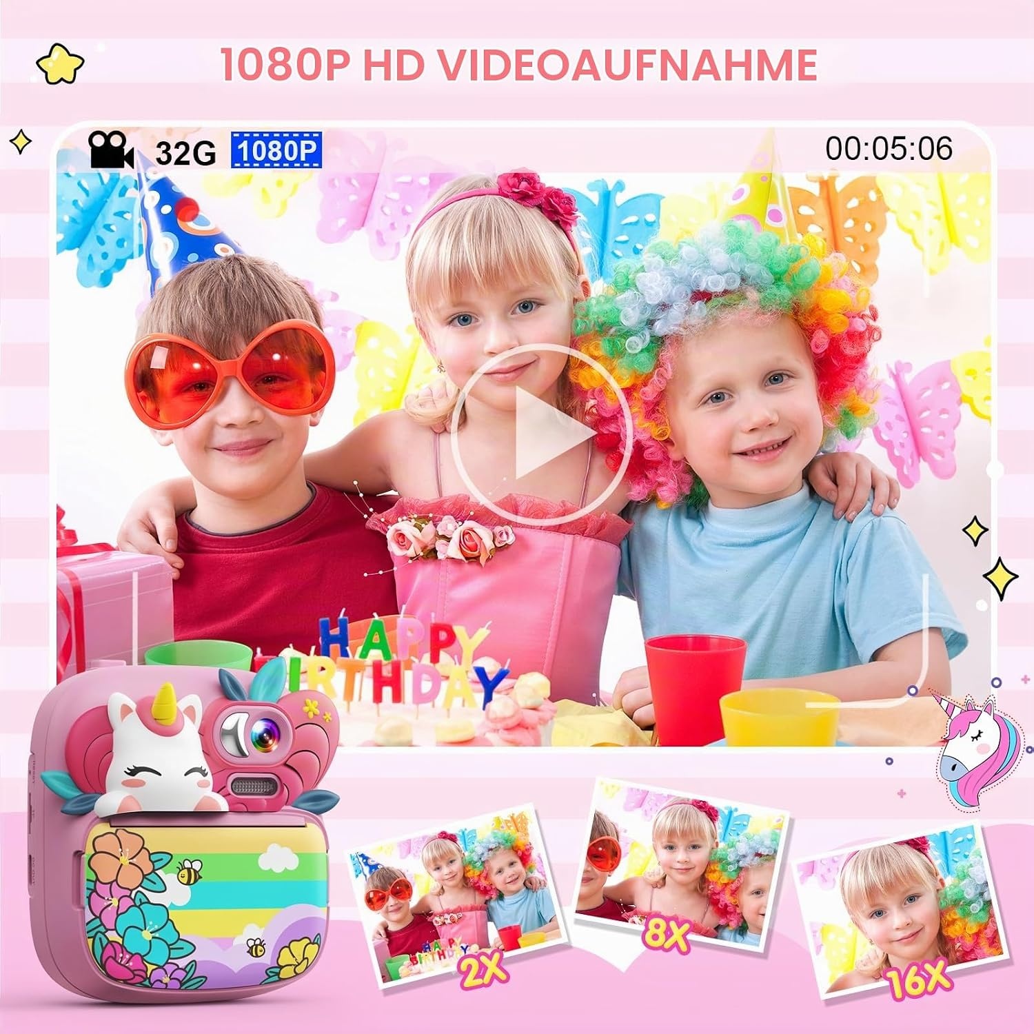 Digitale Kinder-Sofortbildkamera in Pink - Jetzt bis zu 33% sparen!