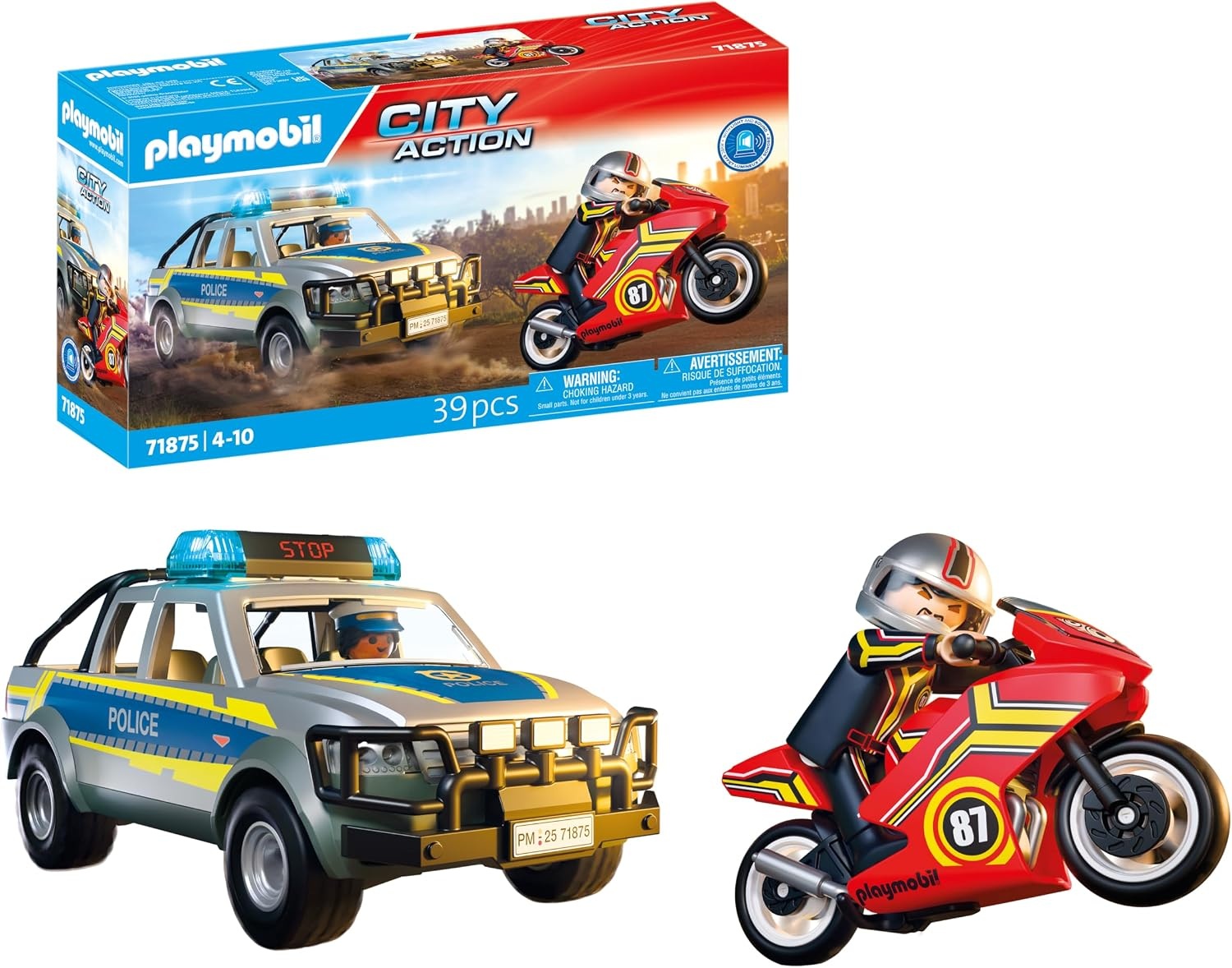 Playmobil Polizeiwagen Spielset mit Licht & Sound - 35-teilig - bis zu 32% günstiger