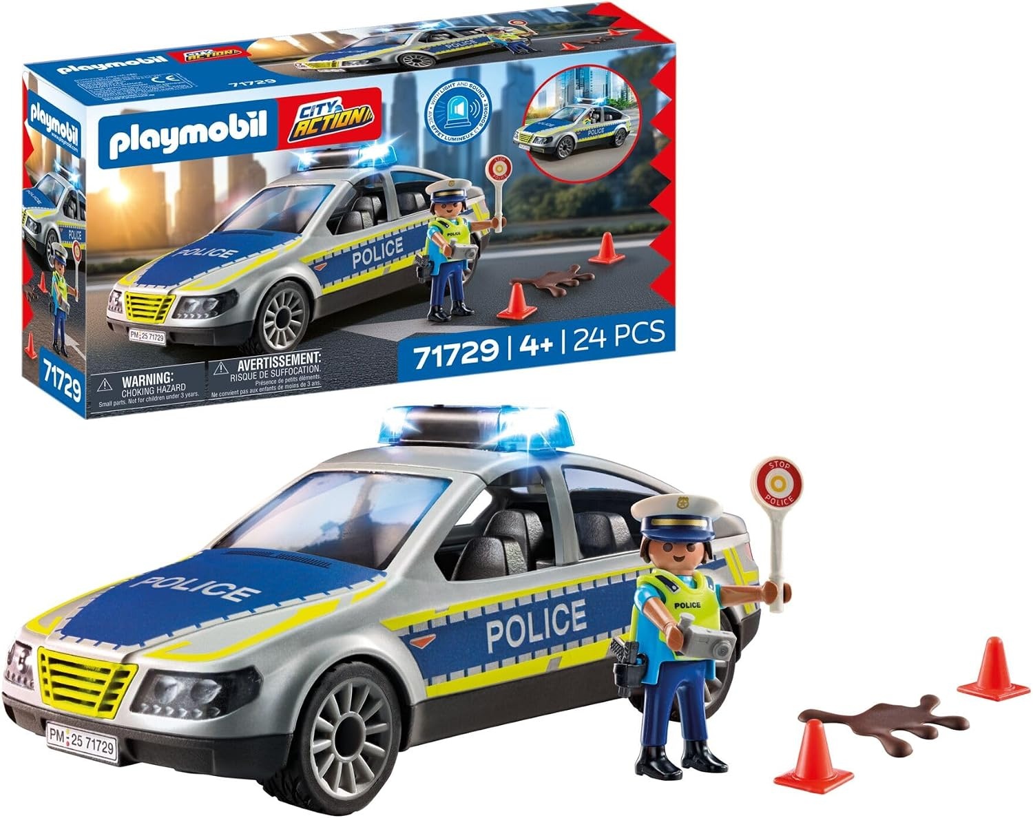 Playmobil Polizeiwagen Spielset mit Licht & Sound - 35-teilig - bis zu 32% günstiger