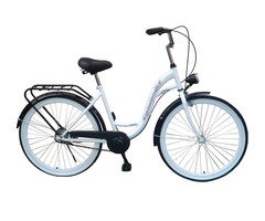 Viking Choice Mädchenfahrrad 26 Zoll Citybike - Weiß/Schwarz - bis zu 26% Rabatt