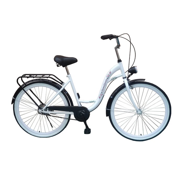 Viking Choice Mädchenfahrrad 26 Zoll Citybike - Weiß/Schwarz - bis zu 26% Rabatt