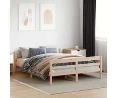 Vidaxl Massivholzbett Kiefer 120x200 cm - Natur - Outlet bis zu 35% reduziert