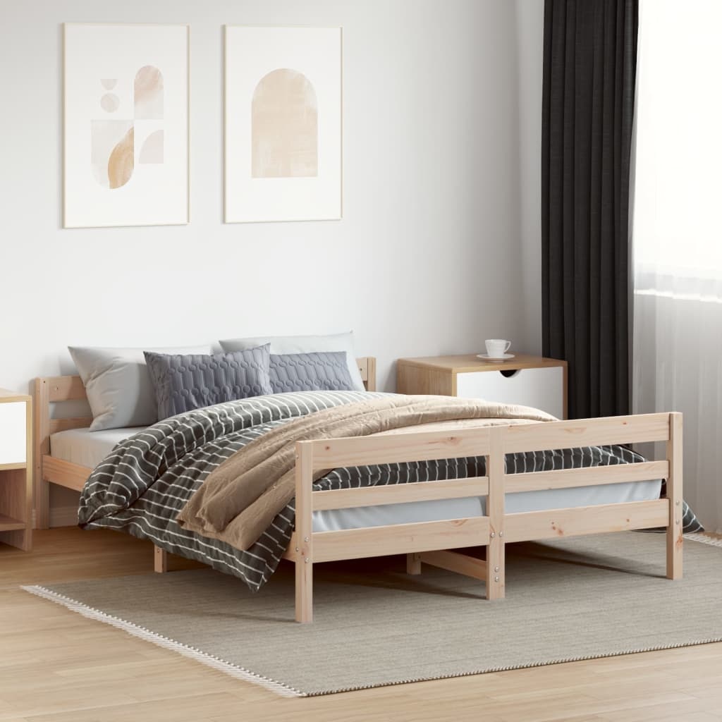 Vidaxl Massivholzbett Kiefer 120x200 cm - Natur - Outlet bis zu 35% reduziert
