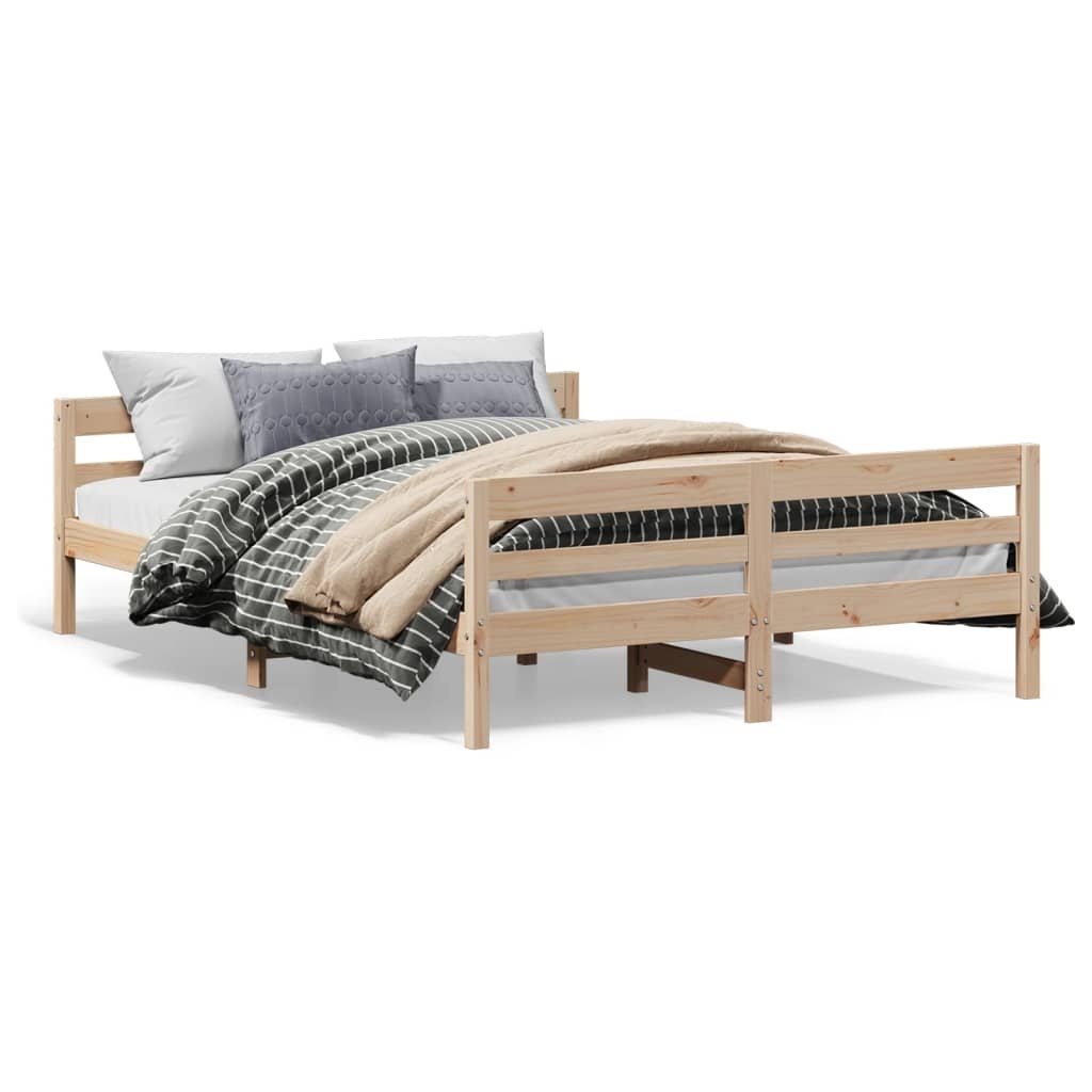 Vidaxl Massivholzbett Kiefer 120x200 cm - Natur - Outlet bis zu 35% reduziert