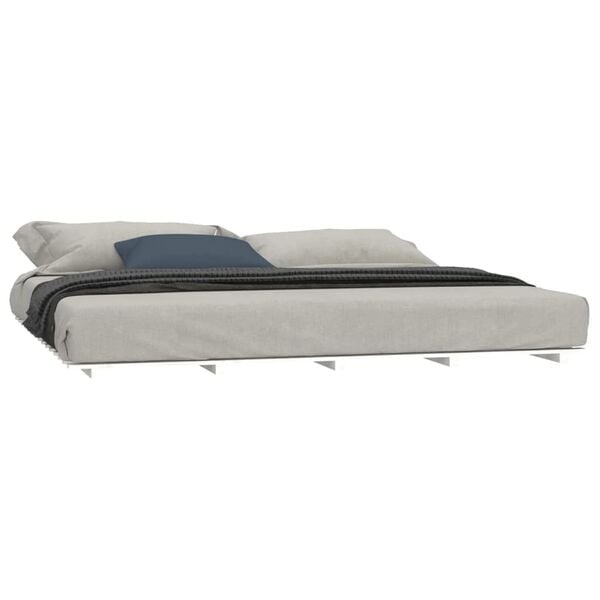 Vidaxl Massives Kiefernholz Bett 200x200 cm Weiß - bis zu 34% sparen