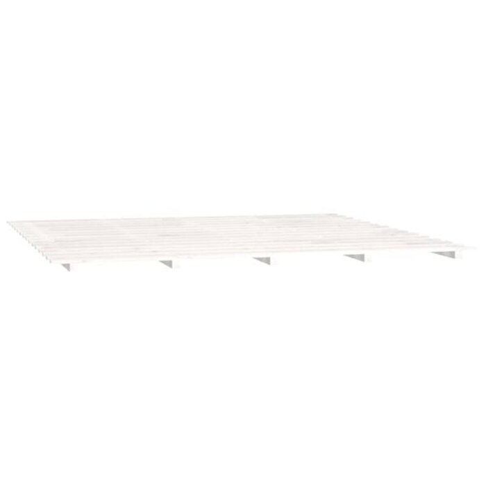 Vidaxl Massives Kiefernholz Bett 200x200 cm Weiß - bis zu 34% sparen