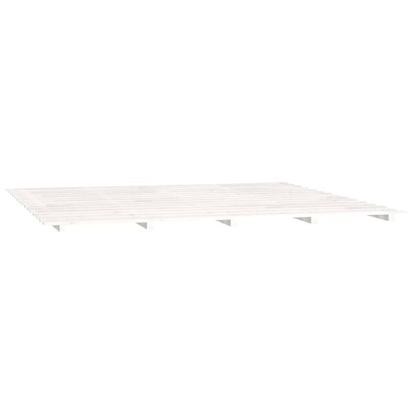 Vidaxl Massives Kiefernholz Bett 200x200 cm Weiß - bis zu 34% sparen