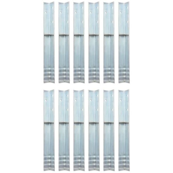 Vidaxl 12er-Set Bodenanker L-Form 50 cm - Verzinkter Stahl - bis zu 30% sparen