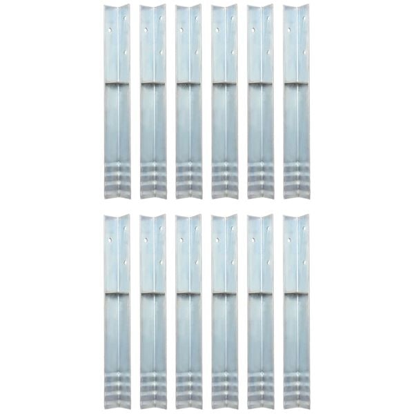 Vidaxl 12er-Set Bodenanker L-Form 50 cm - Verzinkter Stahl - bis zu 30% sparen