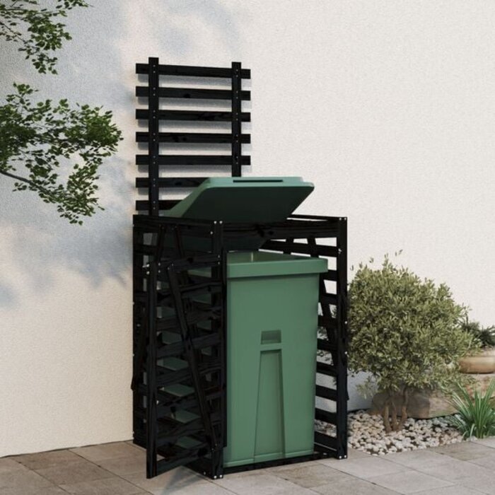 Vidaxl Mülltonnenbox aus Kiefernholz, schwarz - jetzt bis zu 34% Rabatt sichern