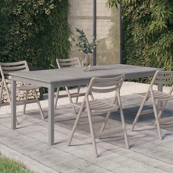 Vidaxl Gartentisch Massives Akazienholz 200x100cm Grau - Outlet bis zu 35% Rabatt