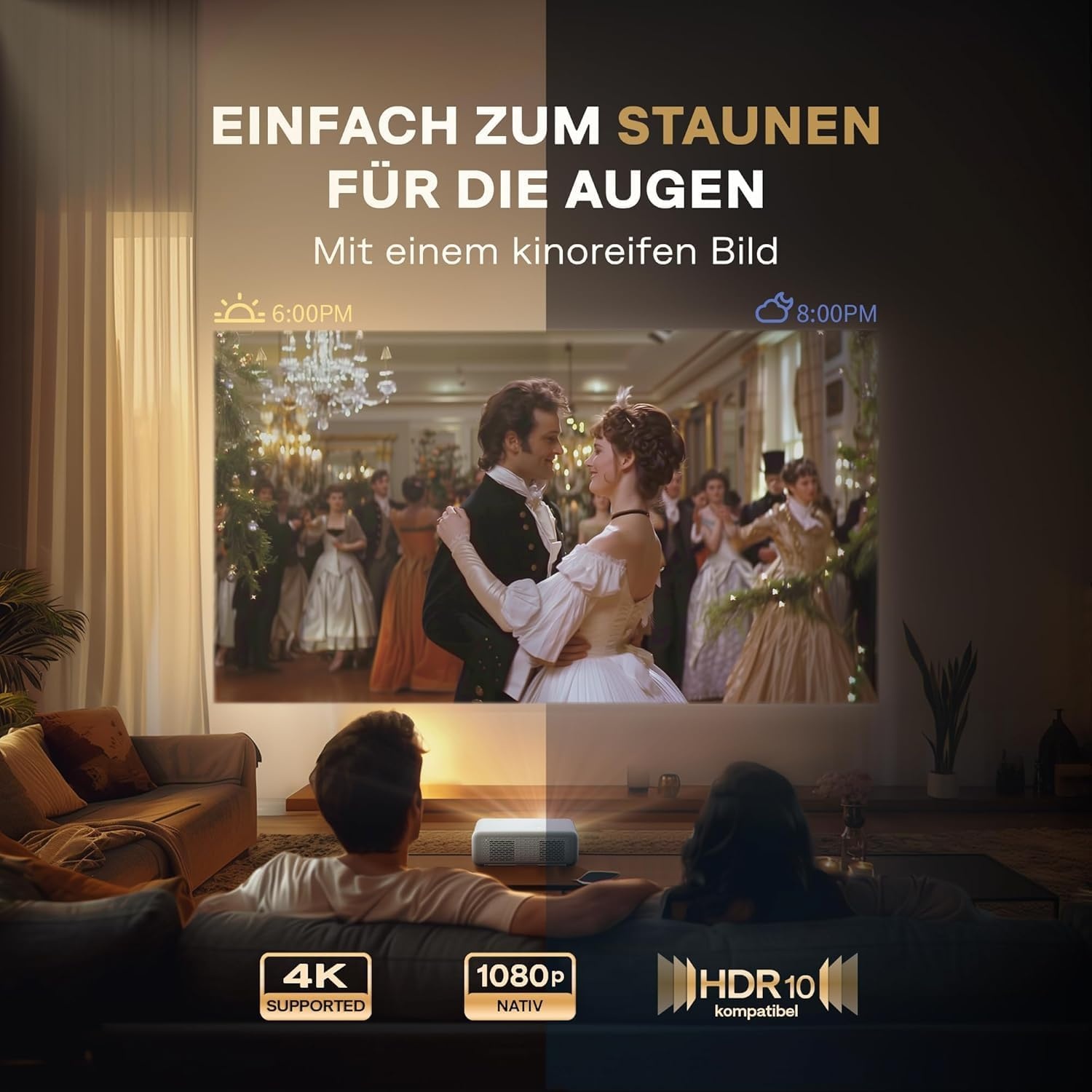 Full HD Videoprojektor 1080p mit 4K-Support - Jetzt bis zu 35% sparen