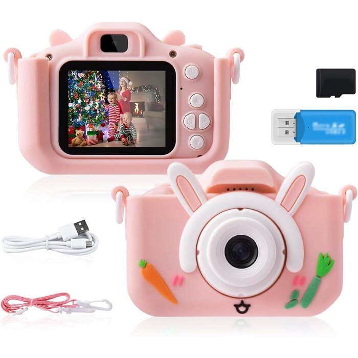 Digitale Kinderkamera HD mit 32GB SD-Karte - Rosa - bis zu 31% Rabatt