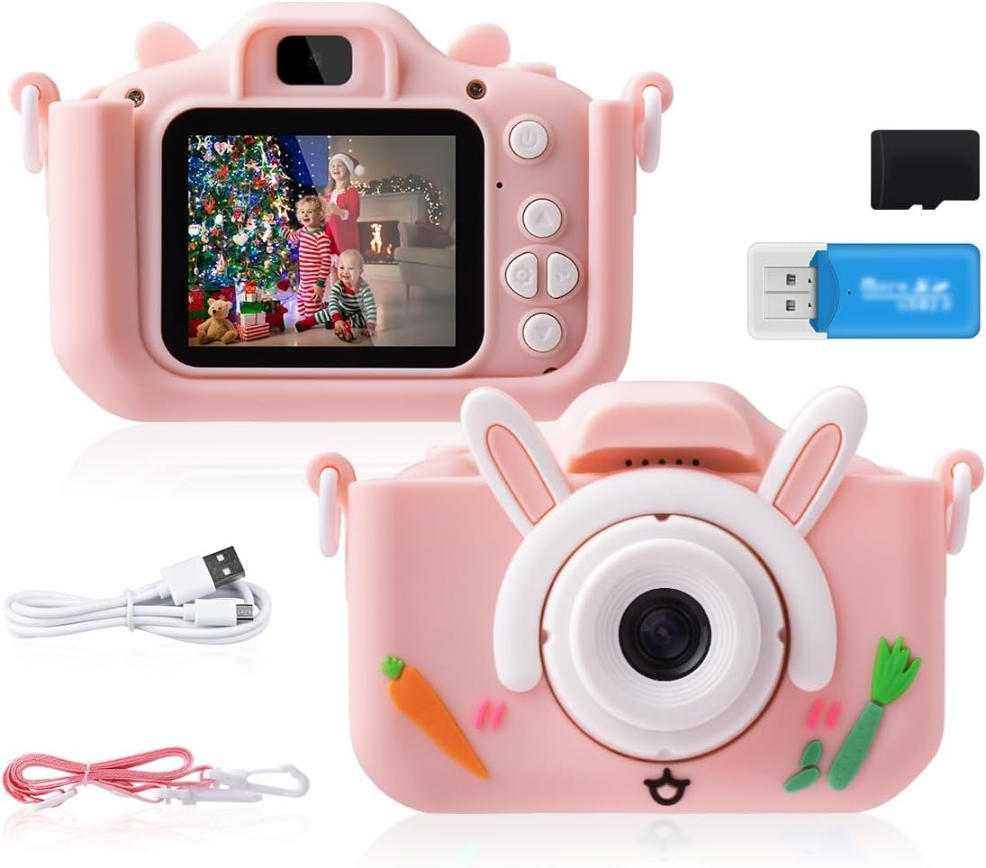 Digitale Kinderkamera HD mit 32GB SD-Karte - Rosa - bis zu 31% Rabatt