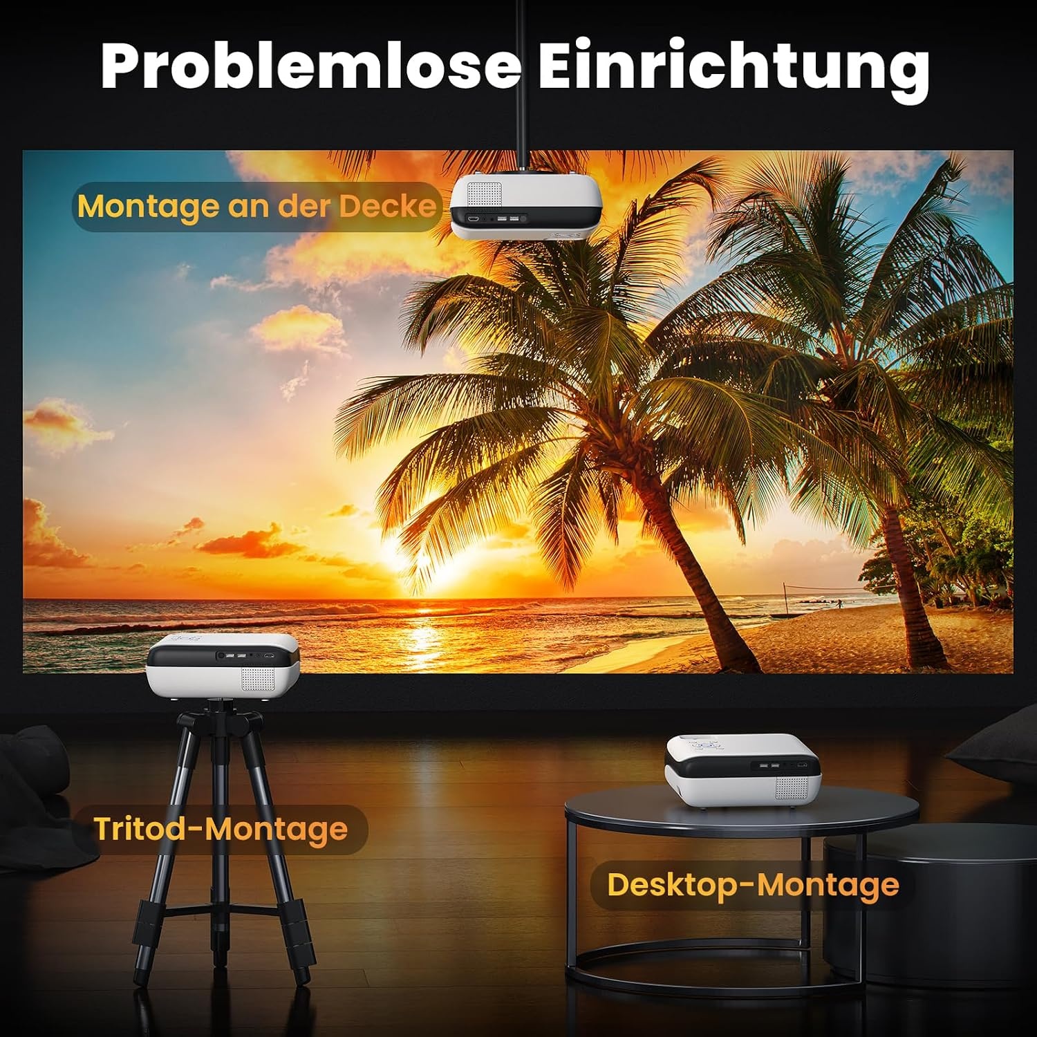 Full HD Beamer 9500 Lumen 4K-Support tragbar - bis zu 35% Rabatt
