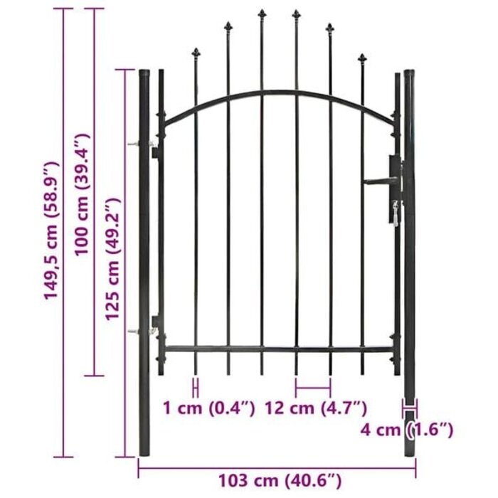 Robustes Gartentor 1x1,5 m Stahl Schwarz - Outlet bis zu 35% Rabatt