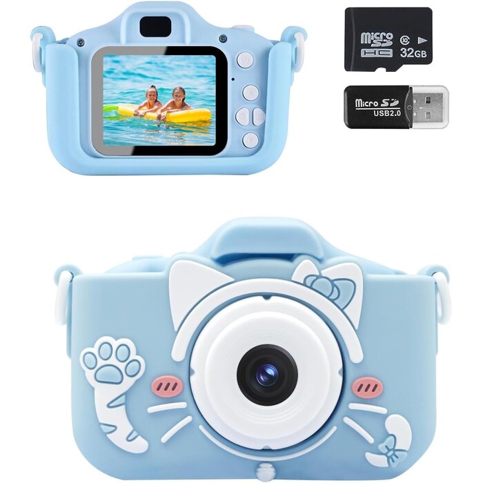 Kinder Digitalkamera 20MP mit 32GB SD-Karte - Blau - bis zu 31% Rabatt