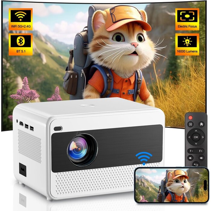 Full HD Beamer 1080P mit 16000 Lumen & WLAN - Jetzt bis zu 34% Rabatt sparen