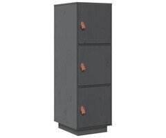 Vidaxl Hochschrank aus massivem Kiefernholz, Grau, 34x40x108,5 cm - bis zu 34% sparen