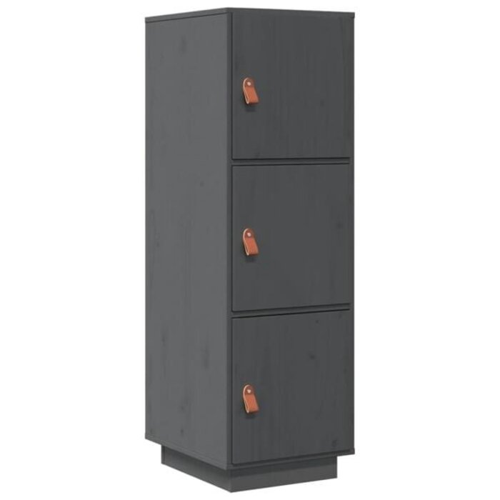 Hochschrank aus massivem Kiefernholz, Grau, 34x40x108,5 cm - bis zu 34% sparen