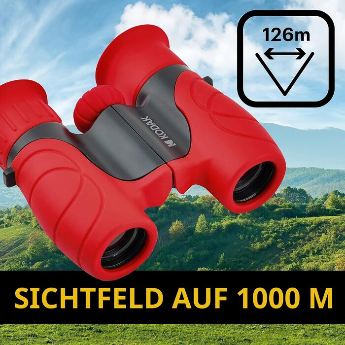 Kinderfernglas 8x21, kompakt & ergonomisch, rot, bis zu 32% sparen