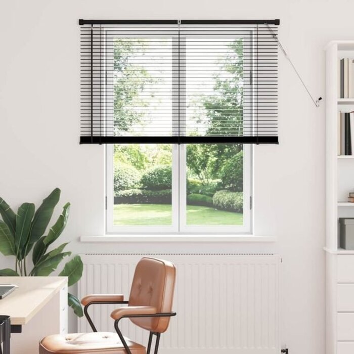 Moderne PVC-Jalousie 150x120 cm Schwarz - Sparen Sie bis zu 32%