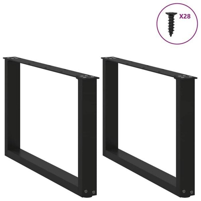 U-Design Couchtischbeine, Stahl schwarz, 70x43 cm - bis zu 33% reduziert