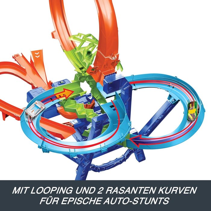Stunt-Rennbahn mit Beschleuniger & Die-Cast-Auto - bis zu 34% sparen