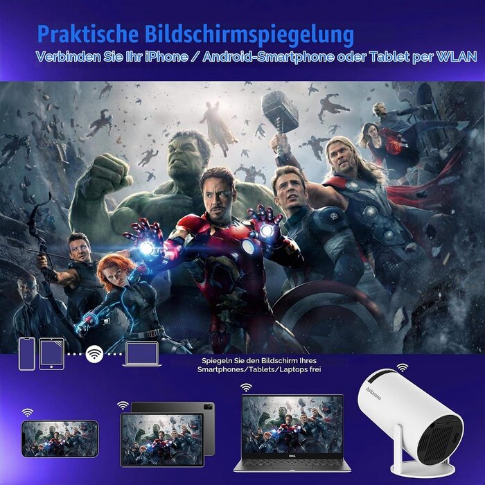 Mini Beamer 4K Heimkino, 130 Zoll, WiFi 6 - Jetzt bis zu 34% Rabatt sichern!