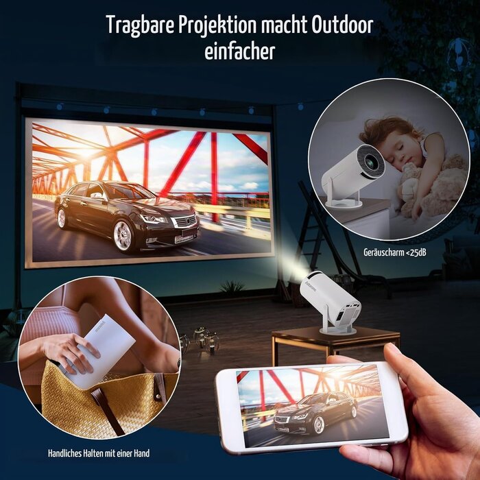 Mini Beamer 4K Heimkino, 130 Zoll, WiFi 6 - Jetzt bis zu 34% Rabatt sichern!