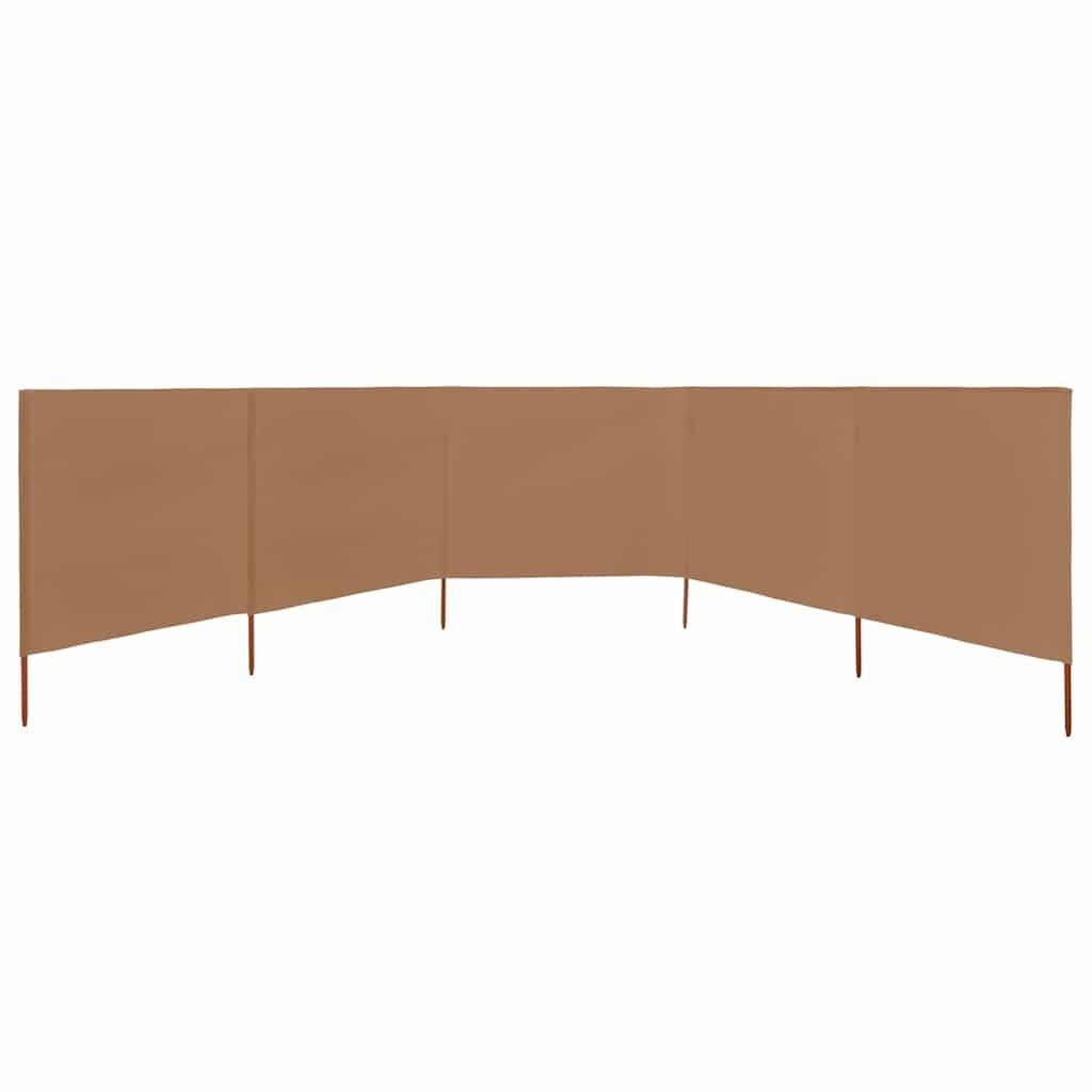 5-tlg. Windschutz 600x160 cm, taupe - bis zu 34% Rabatt auf Rückläufer