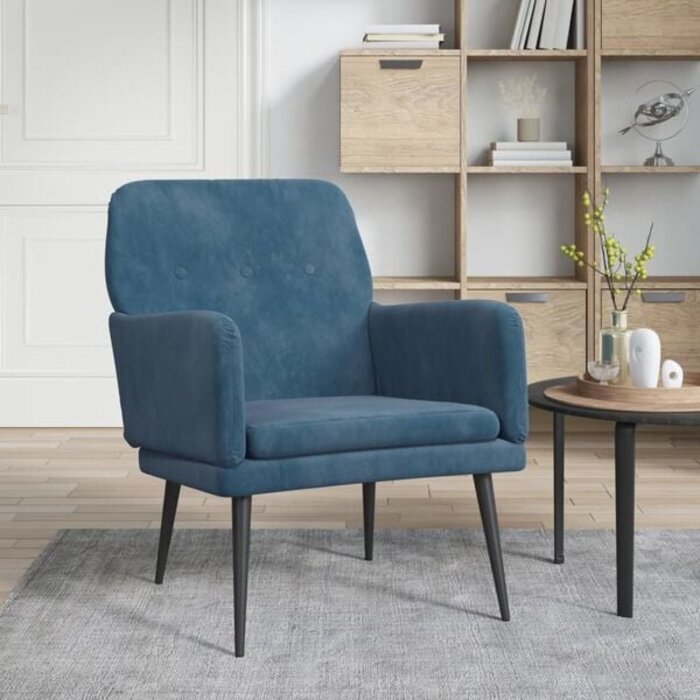 Samtsessel Blau 62x79x79 cm - Luxuriöser Loungesessel - bis zu 34% Rabatt
