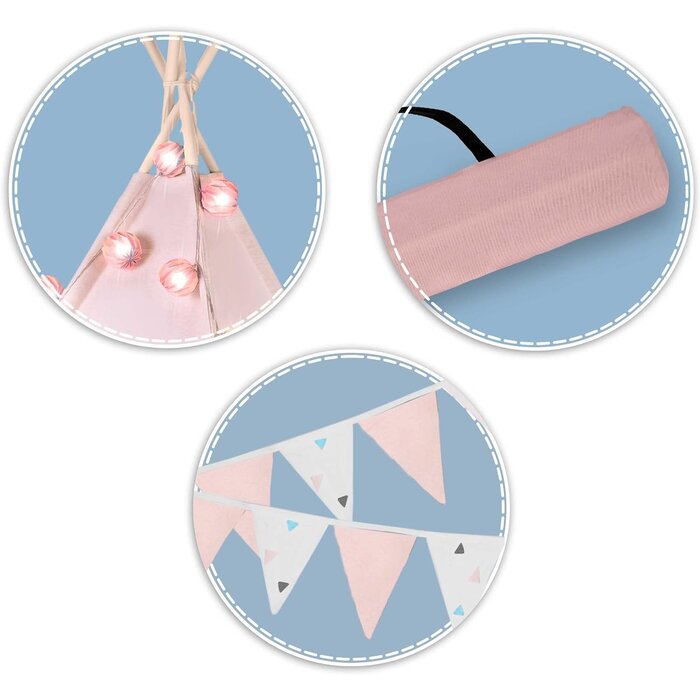 Kindertipi Montessori-Spielzelt Rosa - Bis zu 34% Rabatt auf Rückläufer