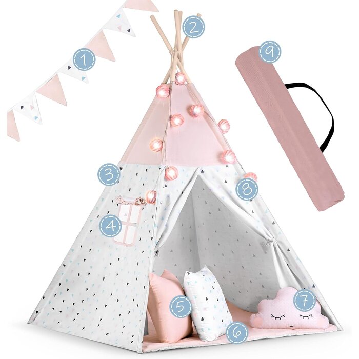 Kindertipi Montessori-Spielzelt Rosa - Bis zu 34% Rabatt auf Rückläufer