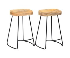 Vidaxl Barhocker 2er-Set Gavin, Mangoholz, Industrie-Stil - bis zu 35% Rabatt