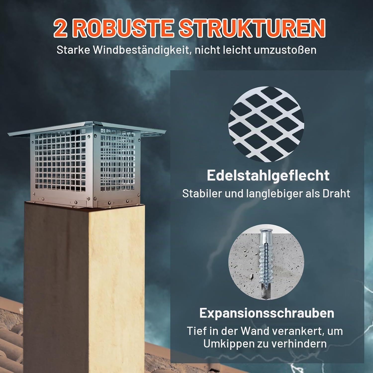 Schornsteinabdeckung Edelstahl 582x582 mm - Bis zu 35% Rabatt im Outlet