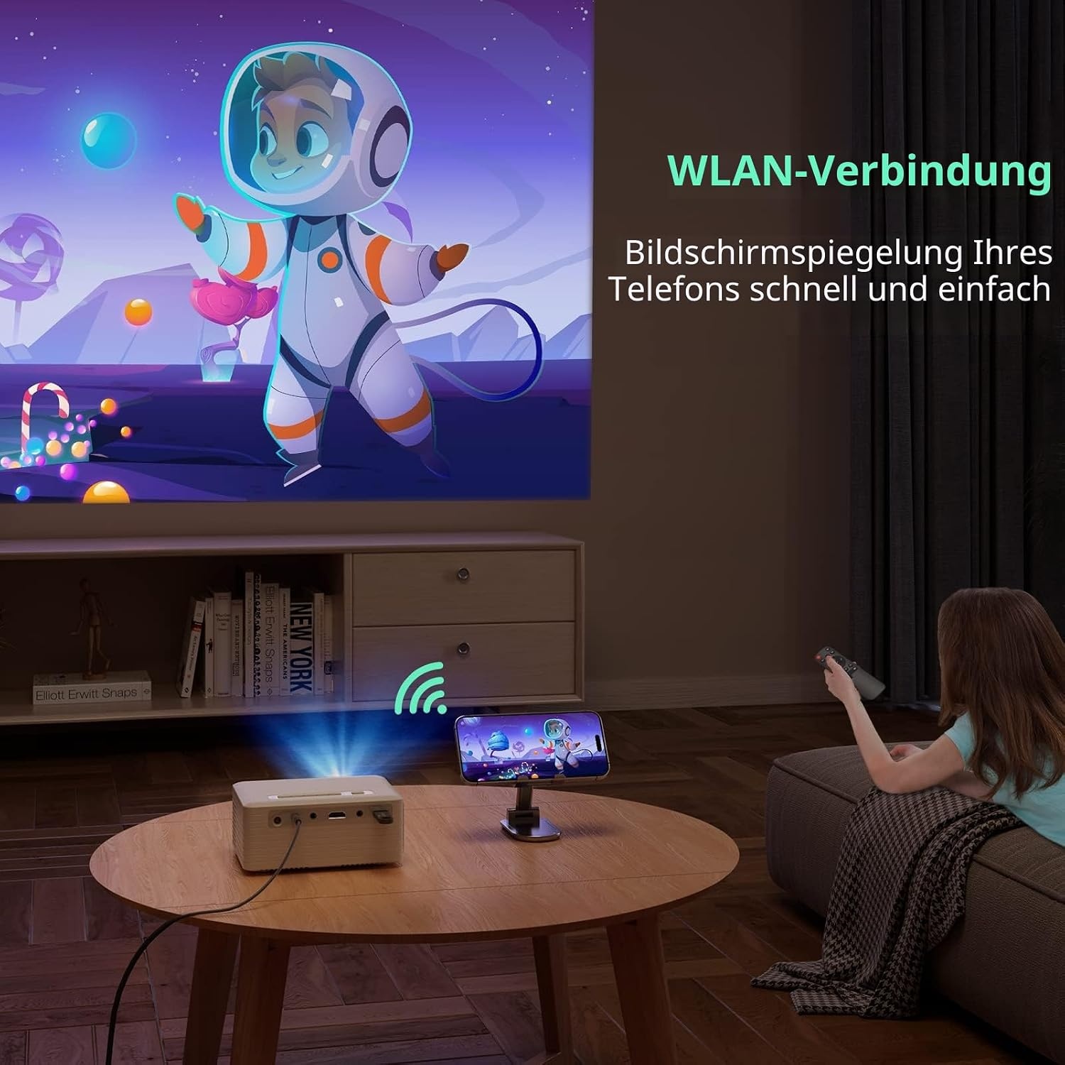 Mini Beamer Full HD WiFi/Bluetooth - Gelb - bis zu 34% Rabatt