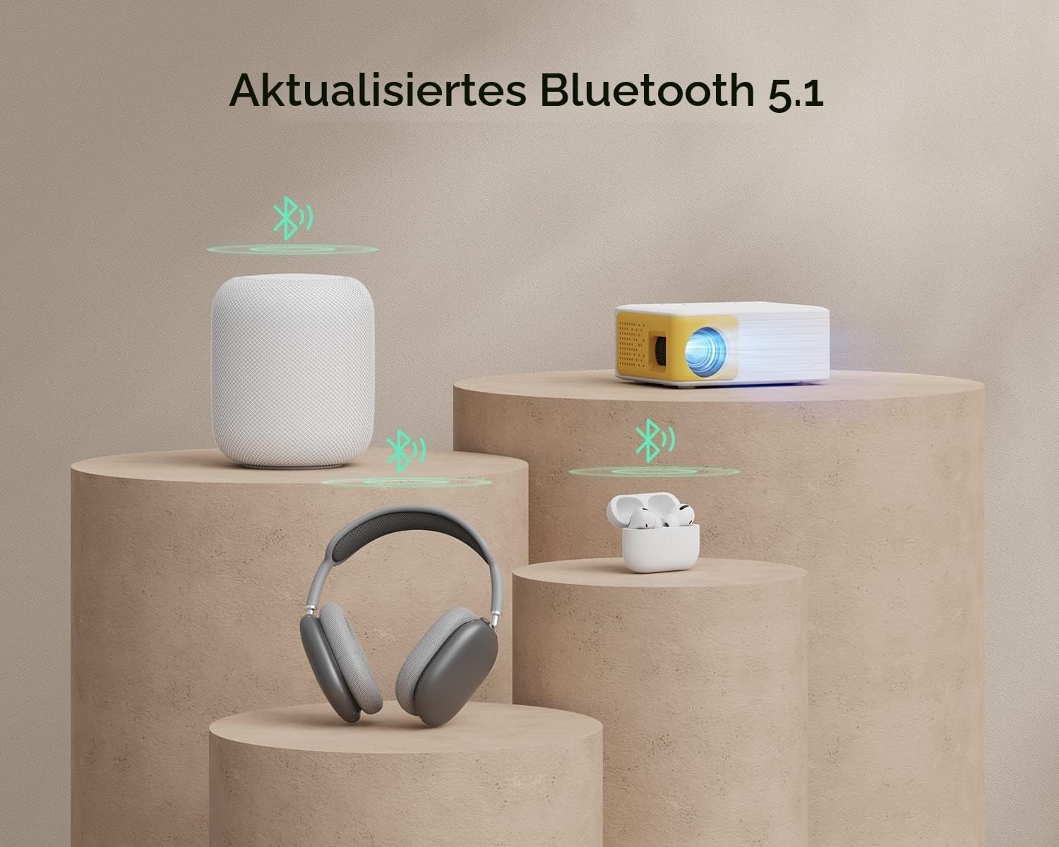 Mini Beamer Full HD WiFi/Bluetooth - Gelb - bis zu 34% Rabatt