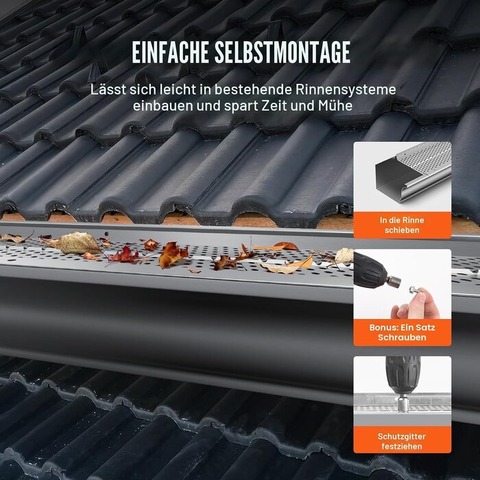 Dachrinnenschutz aus Aluminium - 31,7 m - bis zu 34% Rabatt auf Rückläufer